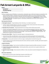 Toolbox Talk - Fall Arrest Lanyards and SRLs