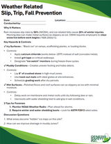 Toolbox Talk - Preventing Weather Related Slips and Trips