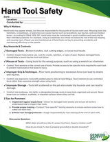 Toolbox Talk - Hand Tool Safety